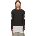 Rick Owens Brown Tower Ribbed Geo Sweater