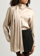 Magda Butrym Cape-effect Silk Blouse Beige