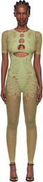 Poster Girl Green Dinero Leaves Cut Out Playsuit Jumpsuit