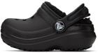 Crocs Baby Black Classic Lined Clogs