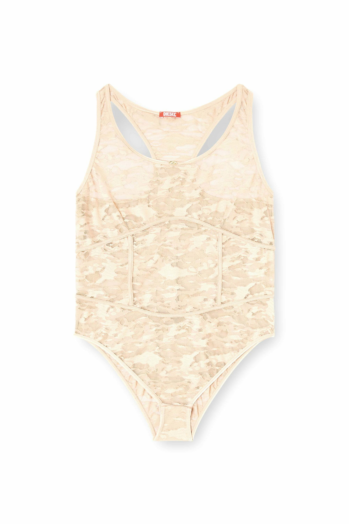 Diesel Nylon bodysuit with lace design - Bodysuits Womens in Pink