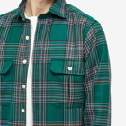Drake's Men's Work Shirt in Green Check