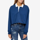 Hommegirls Women's Cropped Rugby Shirt in Navy