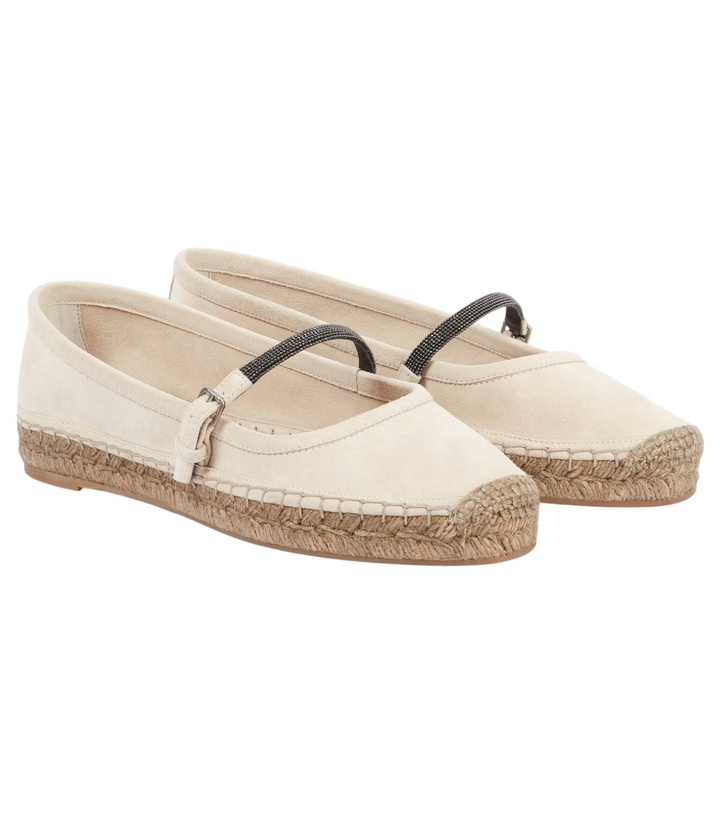 Photo: Brunello Cucinelli Monili suede espadrilles