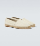 Brunello Cucinelli Suede-trimmed woven espadrilles
