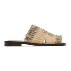 Loewe Beige Raffia Mule Sandals