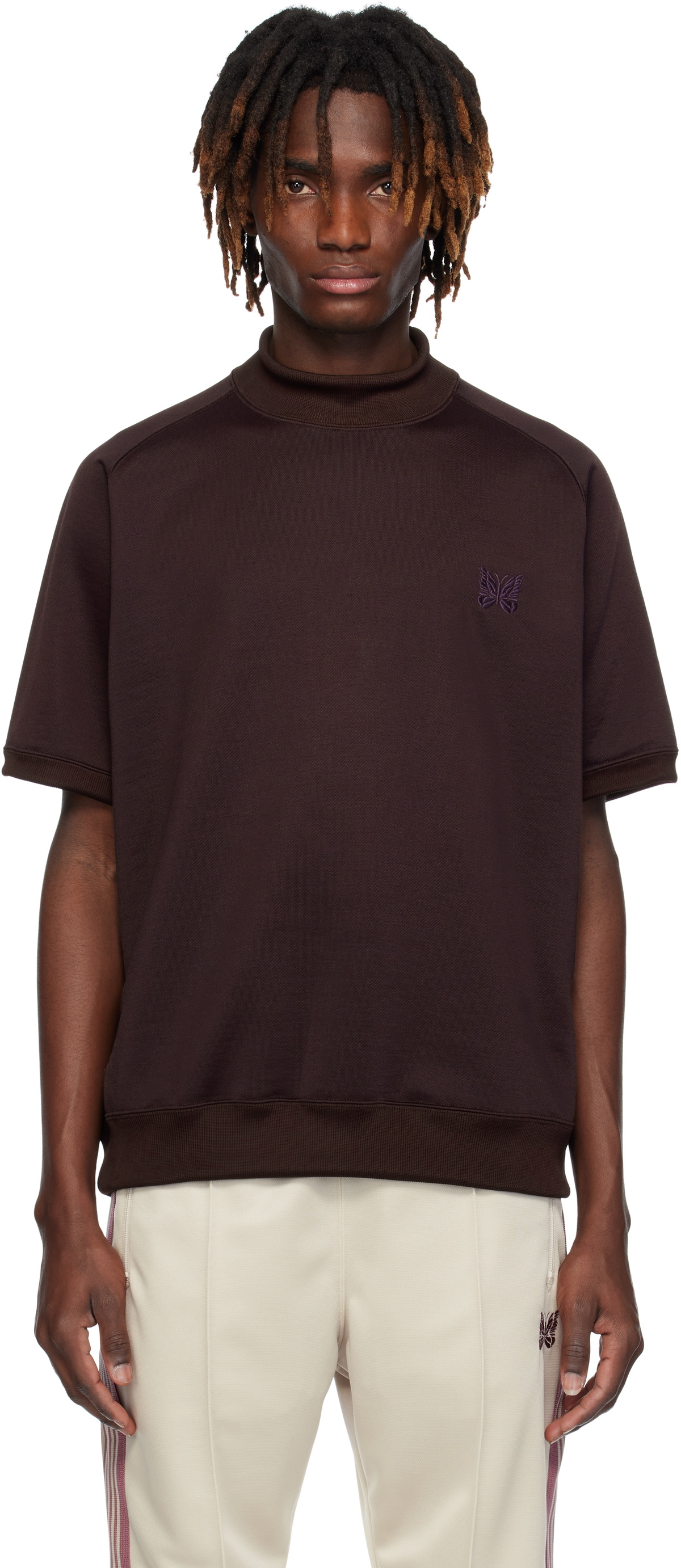 NEEDLES Purple Mock Neck T-shirt Needles