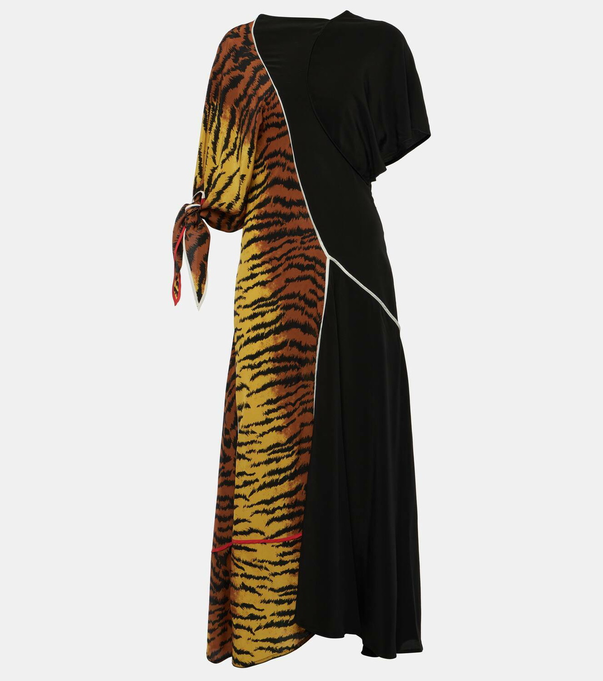 Victoria Beckham Asymmetric animal-print silk maxi dress Victoria 