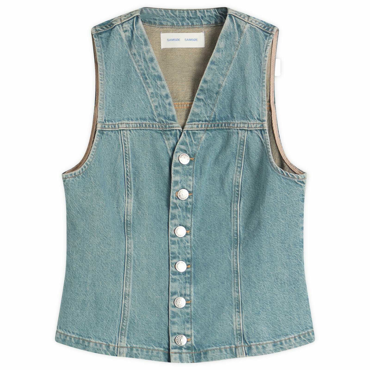 Samsøe Samsøe Women's Sabeth Denim Vest in Caribbean Blue