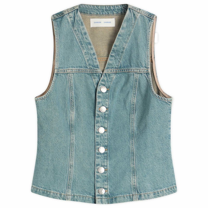 Photo: Samsøe Samsøe Women's Sabeth Denim Vest in Caribbean Blue