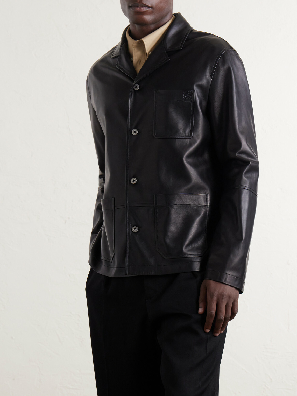 LOEWE - Workwear Leather Jacket - Black