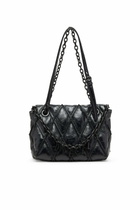 Diesel Charm-D - Shoulder bag in shiny quilted PU - Shoulder Bags Womens in Black