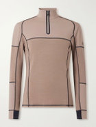 BOGNER - Marino Panelled Stretch-Jersey Half-Zip Ski Mid-Layer - Brown