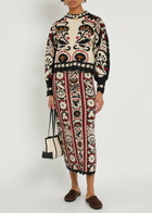 Farm Rio Jacquard Knit Midi Skirt Multicoloured