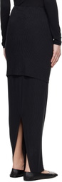 ALAINPAUL Black Fuseau Warm-Up Maxi Skirt