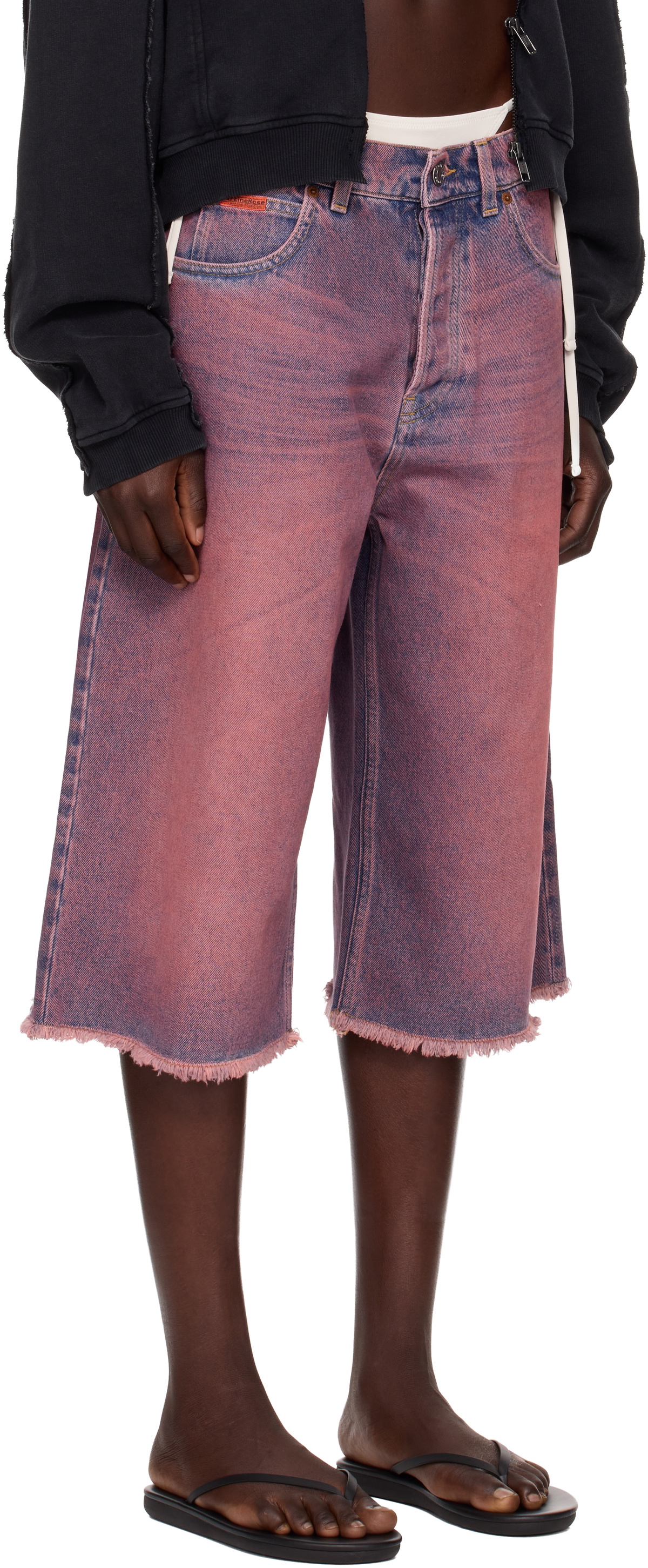 Martine Rose SSENSE Exclusive Pink Faded Denim Shorts