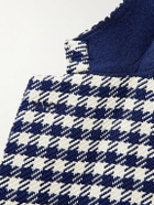 MP Massimo Piombo - Andy Slim-Fit Unstructured Houndstooth Cotton-Blend Jacquard Blazer - Blue