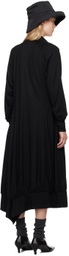YOHJI YAMAMOTO Black R-Track Maxi Dress