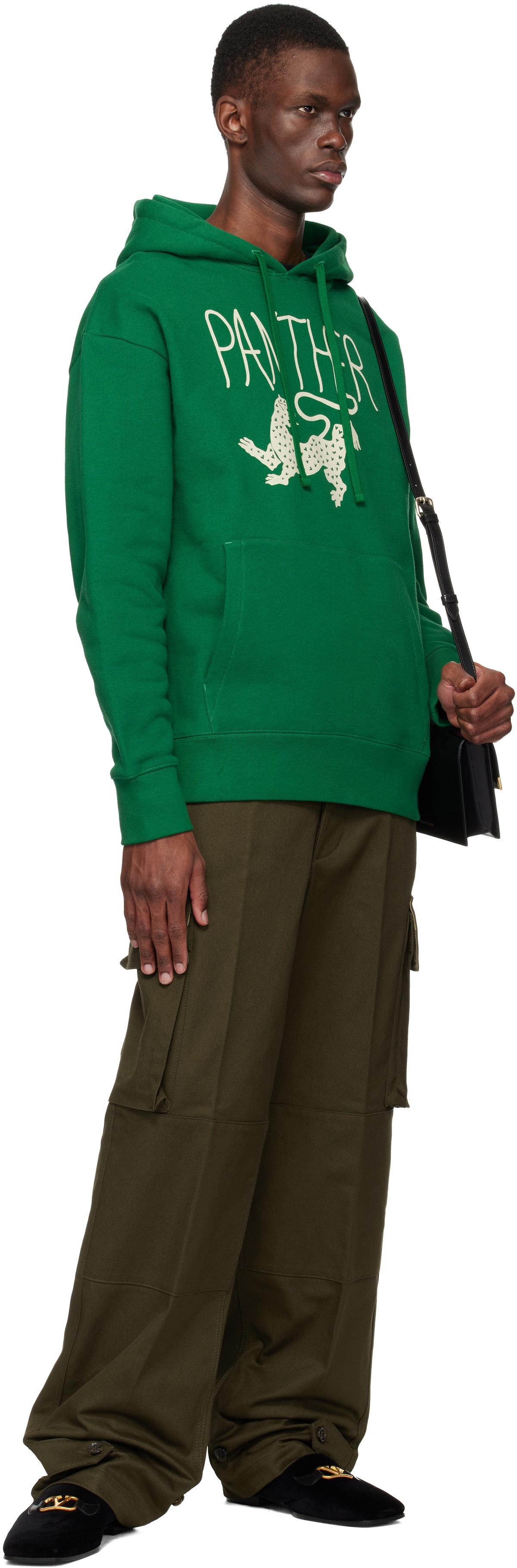 Valentino Green Cotton 'Panther' Print Hoodie