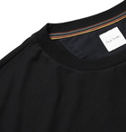 PAUL SMITH - Striped Webbing-Trimmed Organic Cotton-Jersey T-Shirt - Black