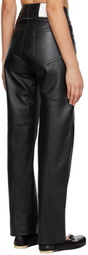 MM6 Maison Margiela Black Paneled Leather Pants