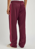 Wales Bonner Panelled Satin-jersey Track Pants Burgundy