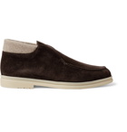 Loro Piana - Open Wintery Walk Cashmere-Trimmed Suede Boots - Brown