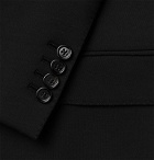 Dolce & Gabbana - Slim-Fit Unstructured Logo-Embroidered Wool-Blend Jersey Blazer - Black