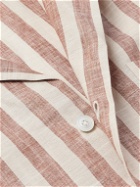 Lardini - Camp-Collar Striped Linen Shirt - White