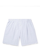 Sebline - Pinstriped Cotton Boxer Shorts - Blue