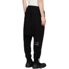 Unravel Black Terry Brushed Dropped Lounge Pants