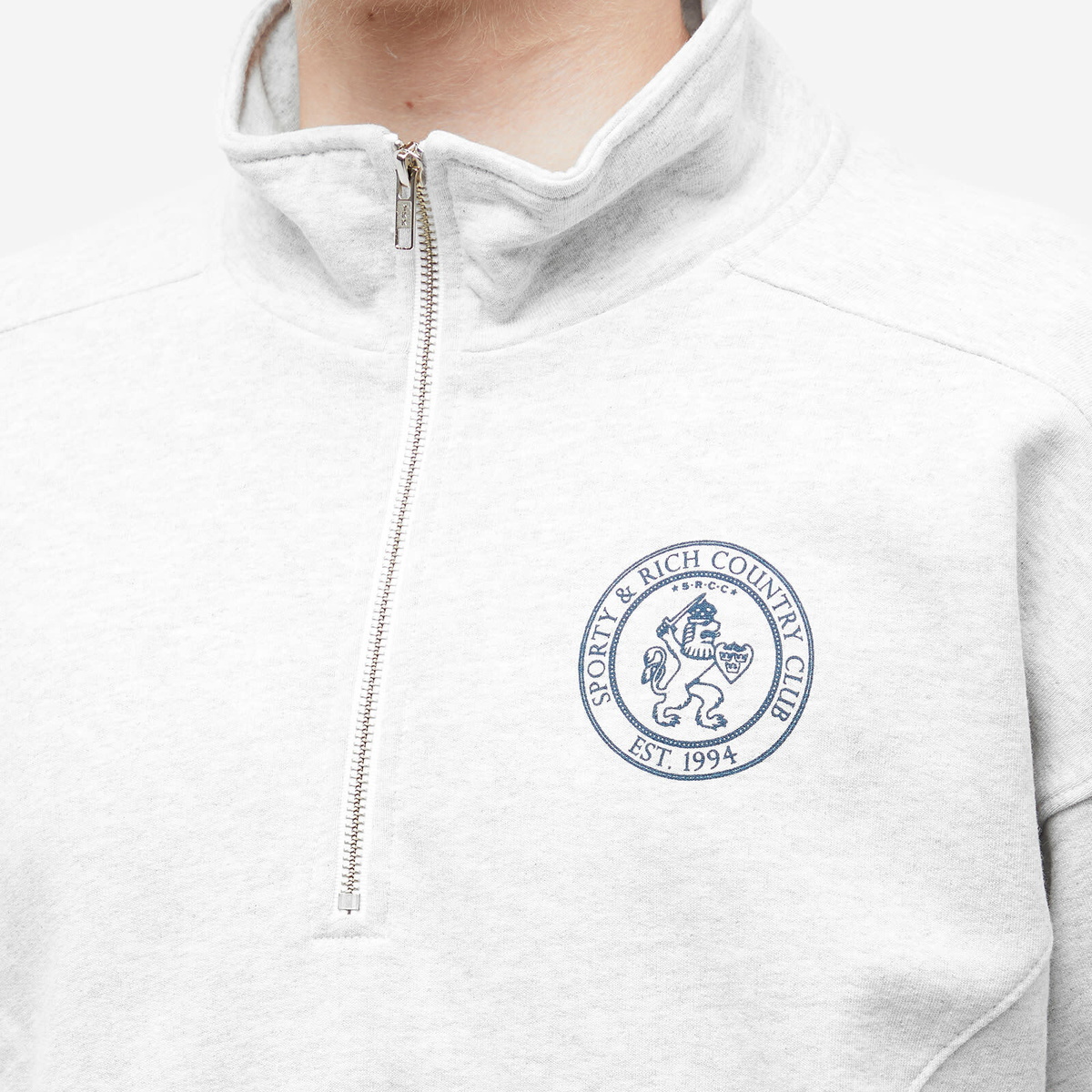 スウェット・トレーナー Sporty & Rich Lion Crest Polo Shirt Cream Steel Blue PO871CR Lion Crest Polo - Cream/Steel Blue – Sporty & Rich