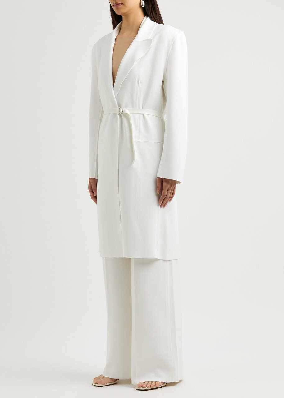 Norma Kamali Belted Stretch-jersey Jacket White