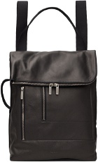 Rick Owens Black Leather Cargo Backpack