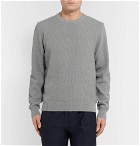 AMI - Waffle-Knit Cotton Sweater - Gray