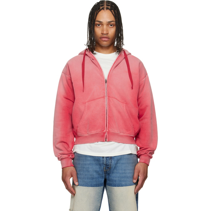 Photo: Maison Margiela Red Embroidered Logo Hoodie