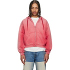 Maison Margiela Red Embroidered Logo Hoodie