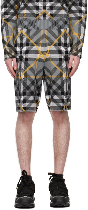 Photo: Burberry Gray Layered Check Shorts