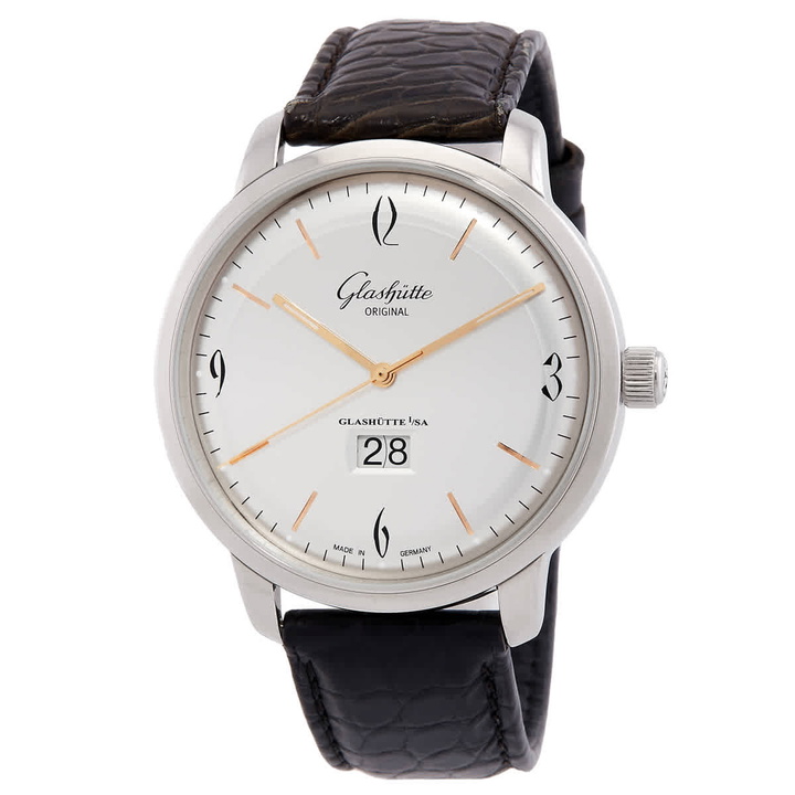 Photo: Glashutte Original Sixties Panorama Date Automatic Silver Dial Mens Watch 2-39-47-01-02-04