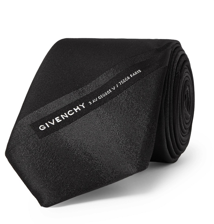 Photo: Givenchy - 6.5cm Logo-Embroidered Striped Silk Tie - Black