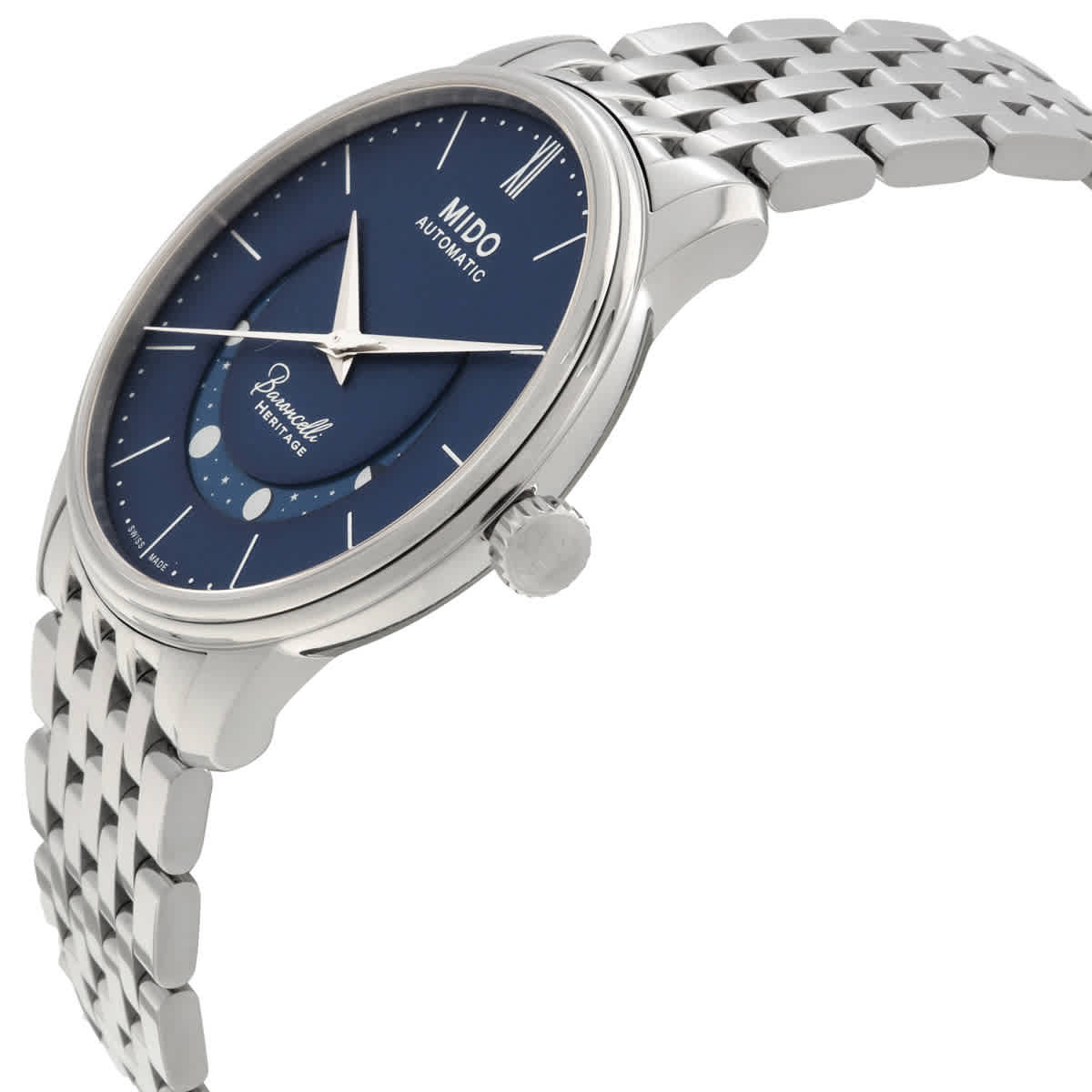 Mido Baroncelli Smiling Moon Automatic Blue Dial Mens Watch