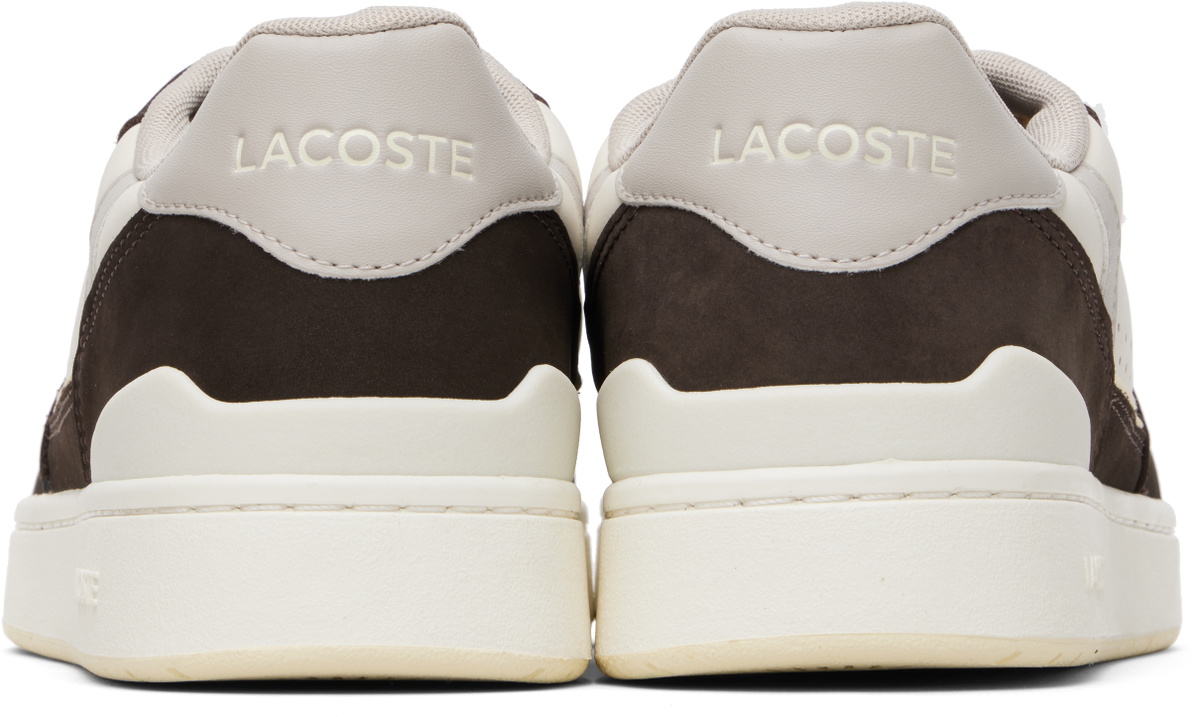 Lacoste Brown & Gray T-Clip Set Leather Sneakers