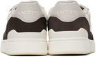 Lacoste Brown & Gray T-Clip Set Leather Sneakers