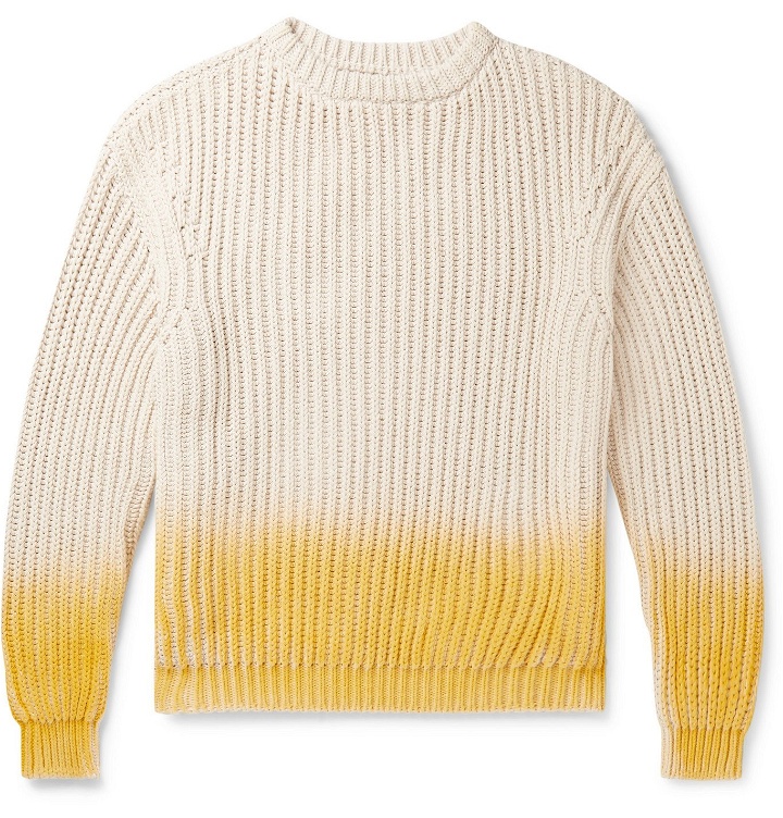Photo: Jacquemus - Dégradé Ribbed-Knit Cotton Sweater - Yellow