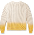 Jacquemus - Dégradé Ribbed-Knit Cotton Sweater - Yellow