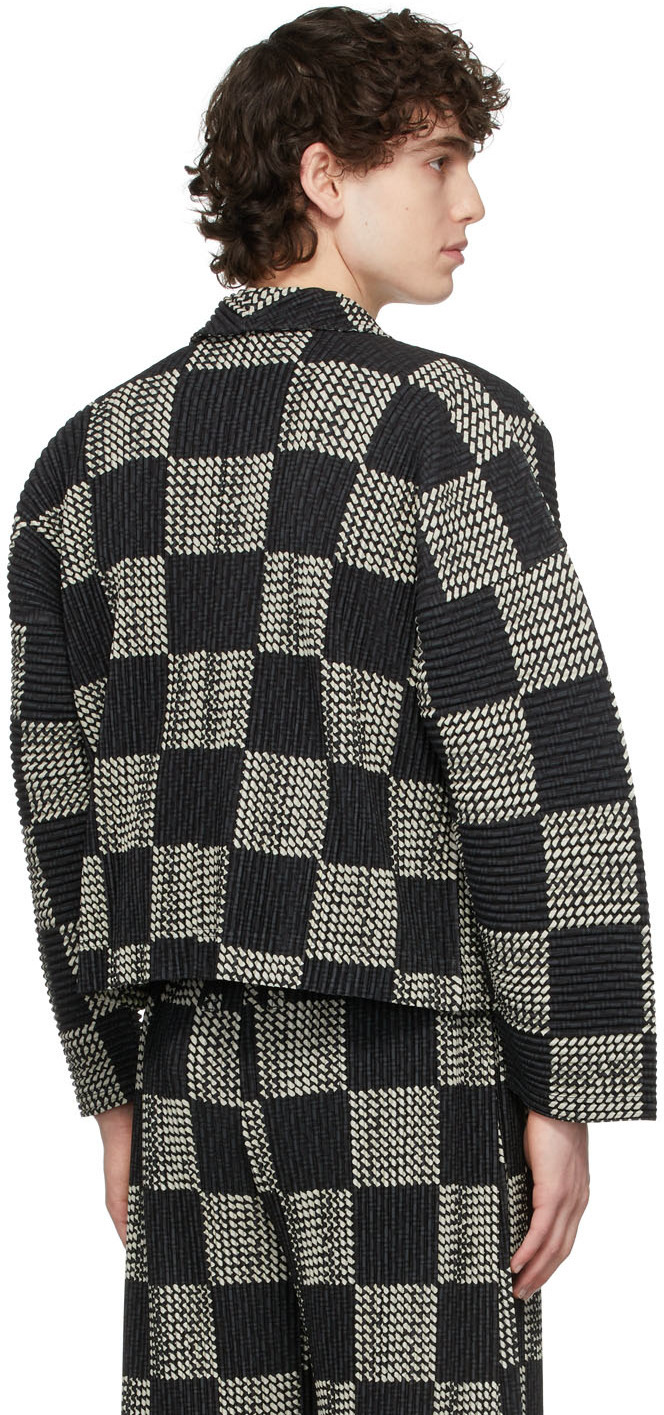 Homme Plissé Issey Miyake Black & Off-White Basket Jacket