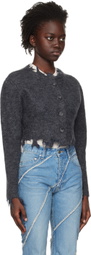 PERVERZE Gray Damaged Cardigan