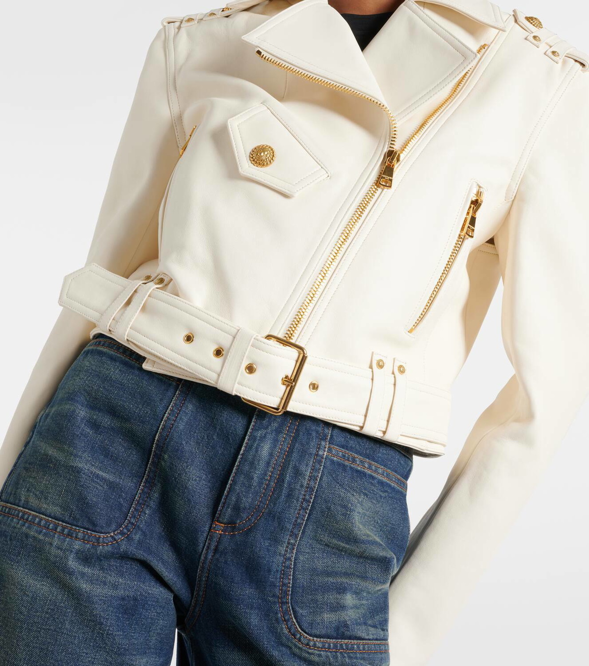 Balmain Leather biker jacket