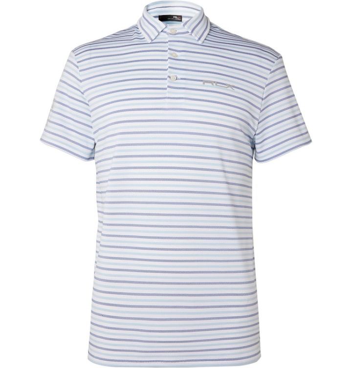 Photo: RLX Ralph Lauren - Striped Stretch Tech-Piqué Golf Polo Shirt - Blue