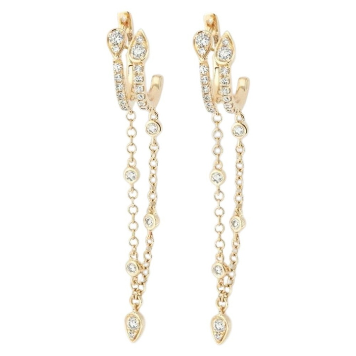 Photo: SHAY 18K Yellow Gold Double Fringe Diamond Hoop Earrings